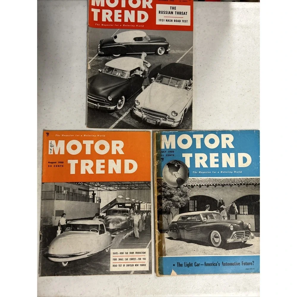 Motor Trend Magazine May 1951 July and December Set of 3